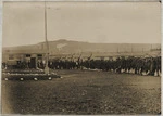 Troops parading sea-kits at Sling Camp, Salisbury Plain, England