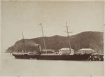 The New Zealand Government ship `Hinemoa' moored at a wharf