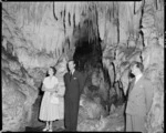 Royal Tour party in Aranui Cave, Waitomo - Photograph taken by Edward Percival Christensen