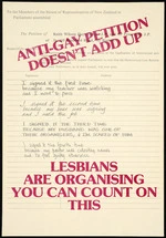 Artist unknown :Anti-gay petition doesn't add up. Lesbians are organising; you can count on this [1985]