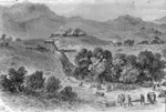 [Artist unknown] :[Orakau pa, taken by British troops, April 22nd 1864. Derived from the Illustrated London News, 30 July 1864]
