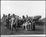Duke of Cornwall and York presenting war medals, Hagley Park, Christchurch