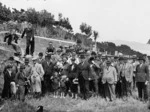 Group, including Peter and Janet Fraser, visiting Somes Island