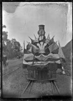 Decoration on the front of the locomotive used during the Duke of Cornwall & York's 1901 visit.