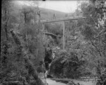 Scene at Slaty Creek Gorge, Taitapu Gold Estate, with fluming