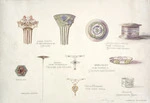 Hawkins, Myrtle, fl 1916 :[Design drawings for jewellery items]. 1st prize 1916.