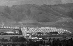 Looking down over Trentham military camp to the hills behind, Upper Hutt.