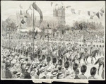 Dadd, Frank, 1851-1929 :The Colonial Cavalry escort passing down Parliament Street. Drawn by Frank Dadd, R.L. Aug. 13 /[19[02.