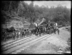 Public Works Department locomotives, and workmen, Taranaki region