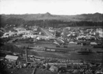 Part 1 of a 2 part panorama overlooking Taihape and the Main Trunk railway line