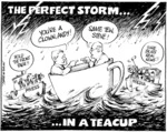 The perfect storm ... in a teacup. "You're a clown, Andy!" "Same Tew, Steve!" "Hold the front page!!" "Sure beats real news!!" 28 May 2010