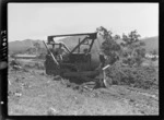 Bulldozer preparing the site for the 4th General Hospital in Dumbea, New Caledonia during World War II