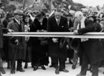 Robert Semple opening a traffic bridge at Paremata