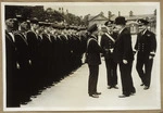 Sir William Jordan (1879-1959), New Zealand High Commissioner in Great Britain, inspecting a draft of New Zealand RNVR ratings - Photograph taken by an unknown photographer