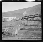View of railway incline, quarry and loading bin, Avoca, Canterbury