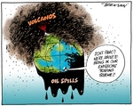 Volcanoes. Oil spills. "Don't panic! We're about to bring in our Emissions Trading Scheme!!" 9 June 2010