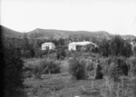 Mrs Georgina Emily Beere outside her homestead named 'Erina' in Whataupoko, Gisborne