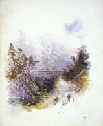 Hodgkins, William Mathew, 1833-1898 :Bridge over the Buller River, near Lyell, Jan. 1, 1895. W H