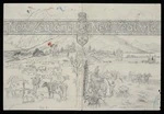 [Moran, Joseph Bruno], 1874?-1952 :New Zealand. No. 1 [Preliminary pencil sketch for book cover. 1921?]