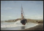 Artist unknown :S. S. Huia aground at Patea