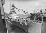 Battlecruiser HMS Renown in Wellington Harbour during the visit of the Duke and Duchess of York