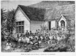 Ade, Eduard, fl 1865 :Mission du Taupiri, ecole de Maoris - D'apres M. F. de Hochstetter. [1865]