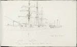 [Hodgkins, William Mathew] 1833-1898 :The Landseer at Dunedin Wharf. Dec 96 Hulk Elinor Vernon.