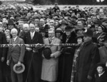 Robert Semple about to open the Rakaia Bridge