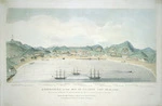 Clayton, George Thomas fl 1845 :Kororareka in the Bay of Islands, New Zealand. Sketched Mar 10th 1845 on the morning before the assault and destruction by Honi Heke. Drawn by Captain Clayton, and on stone by W. A. Nicholas. London, E. D. Barlow [1845?]