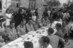 Murphy, J, fl 1945 : Scene at a lunch at Galatos, Crete, held in honour of the men who took part in the Crete Campaign of 1941