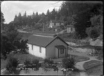 Bath houses and hot springs at Te Aroha Domain - Photograph taken by W T Wilson
