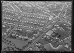 One Tree Hill Borough Council area with One Tree Hill Domain and Manukau Road in foreground, looking to the suburb of Royal Oak, Auckland City