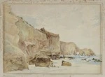 Wimperis, Jenny, 1838-1927 :[Biscuit Rock and Tunnel Beach, The Cliffs, St Clair, Dunedin]. 1881