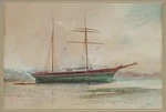 Wright, Walter, 1866-1933 :[The topsail schooner Clio, Auckland. ca 1900]