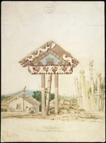 Heaphy, Charles, 1820-1881 :Provision House; Otumatua Pah, Cape Egmont. [1841]