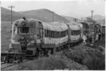 Fire damaged railcar, north of Eketahuna