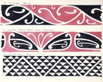 Godber, Albert Percy, 1876-1949 :[Drawings of Maori rafter patterns]. 171. "Te Tikinga", Ngatira; 172. In first "Tama-te-Kapua" house Ohinemutu; 173. Maunga-Pohatu porch. [1943?]