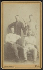Spencer, Charles (Tauranga) fl 1854-1933 :Portrait of E K Mulgan, William Tuthill, Everard Buckworth and Gair of National Bank