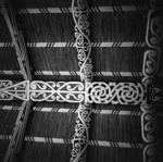 Kowhaiwhai on the rafters of Tamatekapua meeting house at Ohinemutu