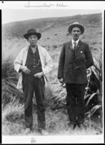 Unidentified Chinese gold miner and Reverend McNeur, at Mount Lammerlaw, Otago