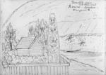 Crawford, James Coutts, 1817-1889 :Tamata's grave and monument (Ranana) London Whanganui R[iver]. [24 Dec. 1861]