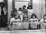 Unidentified Maori group with taniko
