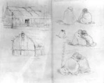 [Angas, George French] 1822-1886 :Dwelling house at Kaitoteke [and] cooking house [November 1844]