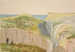 Hamley, Joseph Osbertus, 1820-1911: [Waimate Pā, at the mouth of the Kapuni Stream, South Taranaki, 1864 or 1865]