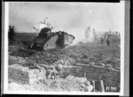 New Zealand tank going into action near Messines, Belgium, during World War 1