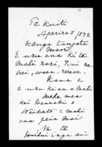 Letter from Manuhuri to Maori people