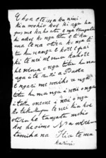 Undated letter from Were Tamihana to McLean