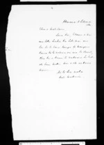 Draft of letter from McLean to Tawhiao