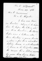 Letter from Panapa to Te Moananui and Te Hapuku