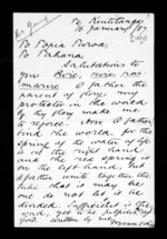 Letter from Manu to Topia Turoa and Tahana (with translation)